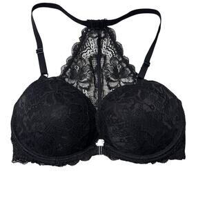 Victoria’s Secret PINK 34DD Black Lace Racerback Push-Up Bra